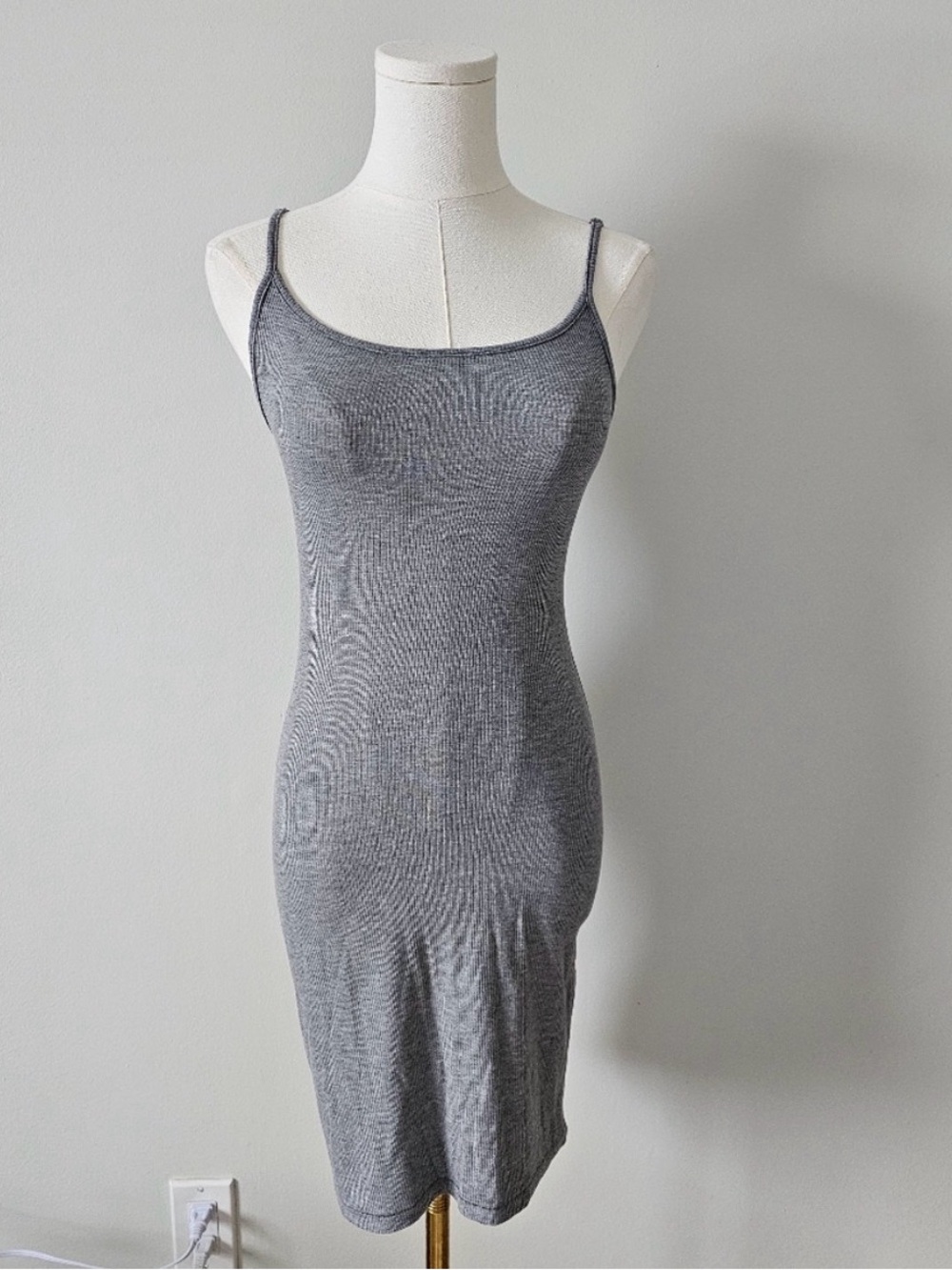 NWOT Skims XS Grey Soft lounge midi slip Bodycon Dress